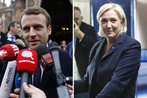 Во 2-ой круг выборов во Франции вышли Макрон и Ле Пен