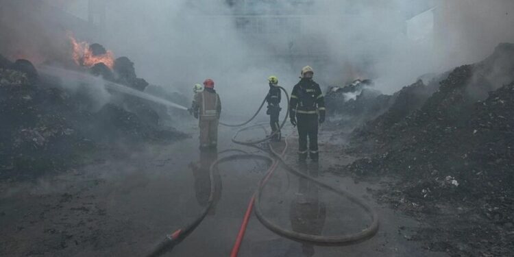У Києві локалізували масштабну пожежу в Голосіївському районі – ДСНС показала кадри