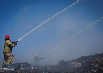 На Закарпатті рятувальники ліквідовують пожежу на сміттєзвалищі біля Ужгорода