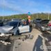 Tesla влетіла у дві автівки на мосту у Києві, є жертва