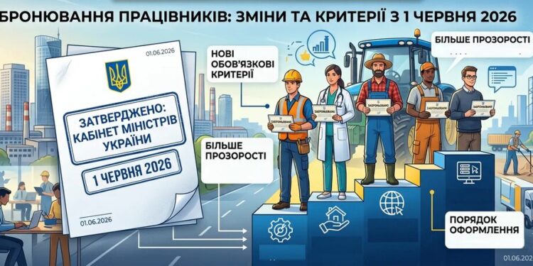 Нові правила бронювання працівників у 2026 році: що зміниться для бізнесу з 1 червня та кого торкнуться нововведення