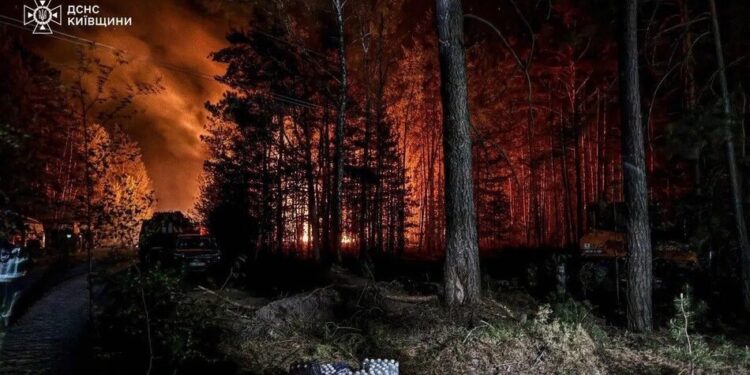 У Зоні відчуження триває ліквідація масштабної лісової пожежі, вогнем пройдено 1200 га