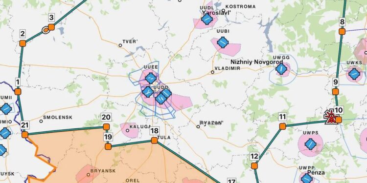росія планує майже повністю закрити небо над москвою для цивільної авіації
