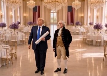 Трамп за допомогою ШІ показав себе у неіснуючій бальній залі Білого дому разом із Джорджем Вашингтоном