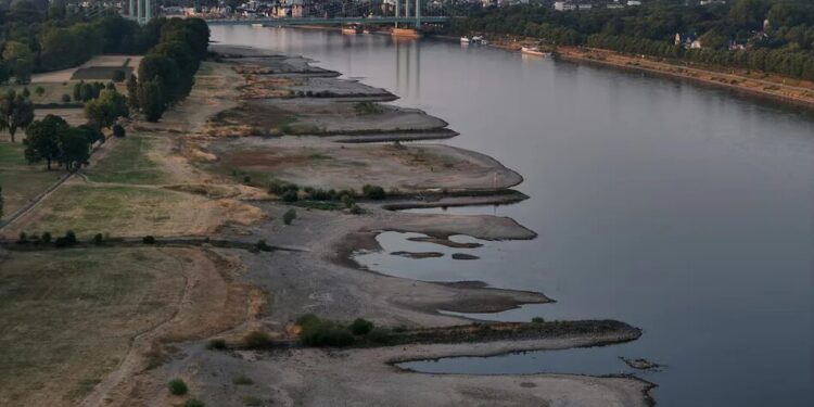 У Німеччині рівень води в Рейні впав до історичного мінімуму